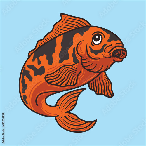  Koi fish cartoon icon vector illustration