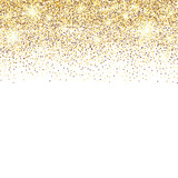 White background with golden glitter sparkles.