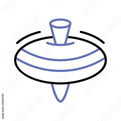 Spinning top vector design in modern design style, ready to use humming top icon