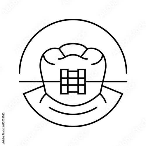 orthodontic braces line icon vector. orthodontic braces sign. isolated contour symbol black illustration