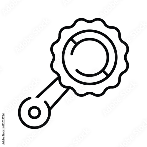 Check this carefully designed icon of baby rattle in trendy style, customizable vector