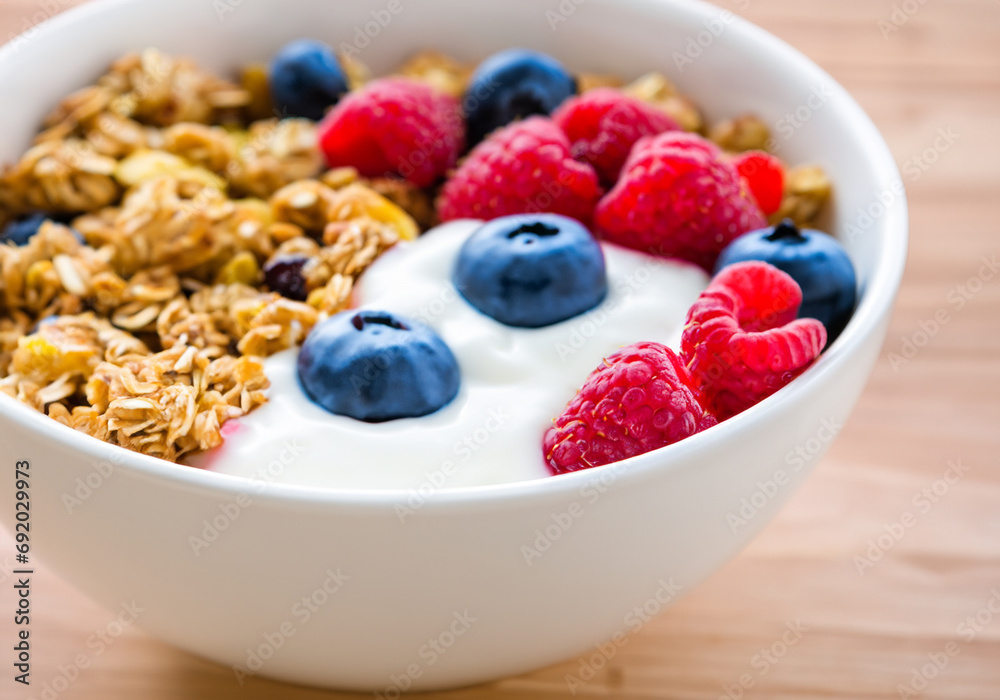 Yogurt bowl with granola and berries Yogurt bowl with granola and berries