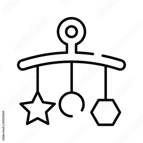 Grab this hand icon of baby rattle icon, crib toy vector, isolated on white background