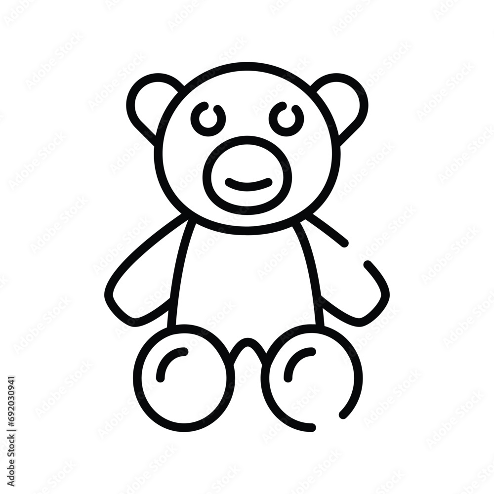 Teddy bear icon in trendy design style, cute teddy bear vector for kids playing Teddy bear icon in trendy design style, cute teddy bear vector for kids playing