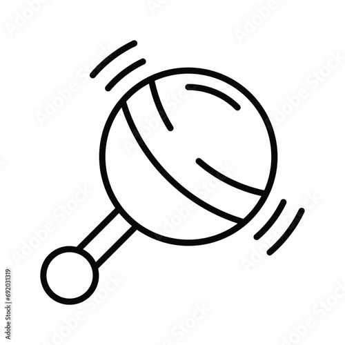 Check this carefully designed icon of baby rattle in trendy style, customizable vector