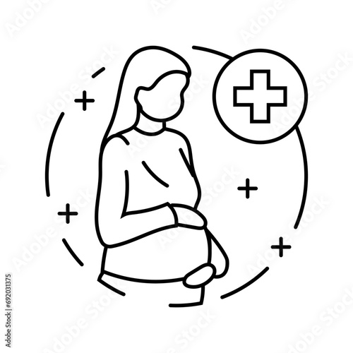 maternal health gynecologist line icon vector. maternal health gynecologist sign. isolated contour symbol black illustration