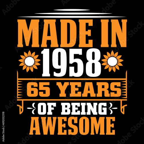 made in 1958 65 years of being awesome svg