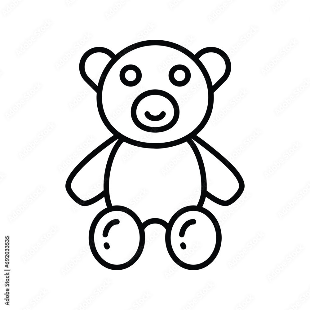 Teddy bear icon in trendy design style, cute teddy bear vector for kids playing Teddy bear icon in trendy design style, cute teddy bear vector for kids playing