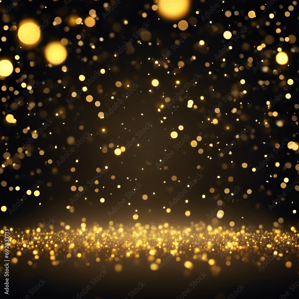 Gold dust sparkle particle cloud abstract background