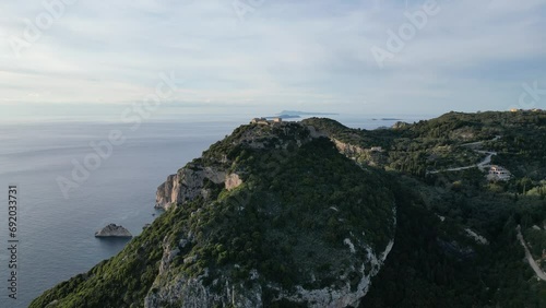 aerial view of aggelokastro in corfu photo