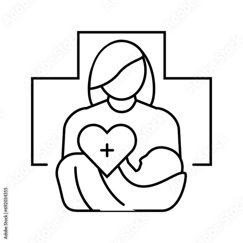 postpartum care gynecologist line icon vector. postpartum care gynecologist sign. isolated contour symbol black illustration