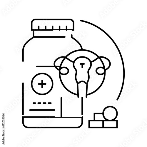 hormone therapy gynecologist line icon vector. hormone therapy gynecologist sign. isolated contour symbol black illustration