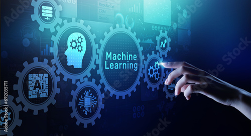 Machine Deep learning algorithms, Artificial intelligence, AI, Automation and modern technology in business as concept. photo