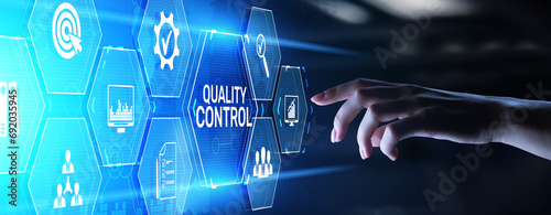 Quality control assurance standards certification business technology concept. photo