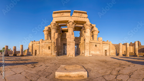 Kom Ombo, Egypt - A view of the Temple at Kom Ombo, Aswan Governorate, Egypt. photo