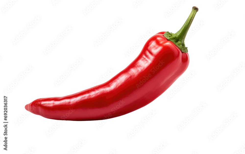 Red Color Chili Pepper on White or PNG Transparent Background.