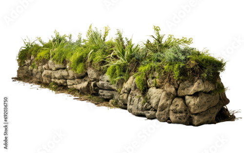 Magnificent Riverbank Erosion Control on White or PNG Transparent Background. photo