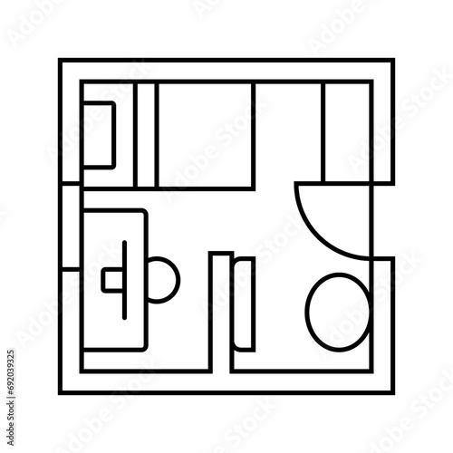 furniture arrangement interior designer line icon vector. furniture arrangement interior designer sign. isolated contour symbol black illustration