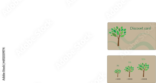Discount cards with growing trees.
