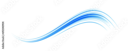 Wavy transparent curved lines in the form of the movement of sound waves in a set of different shapes of whirlpool. Light, light garland PNG. 