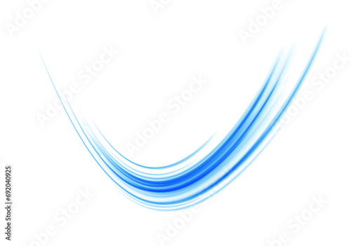 Wavy transparent curved lines in the form of a blue wave, dynamically flowing sea water in a large set of different contour shapes. 