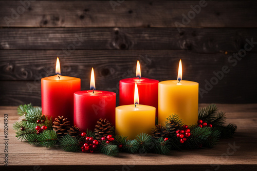 christmas candles and decorations