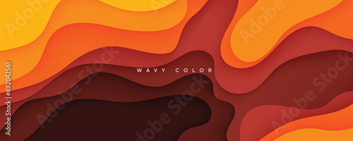 Orange gradient background dynamic wavy light and shadow