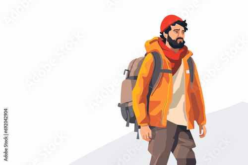 refugee man isolated vector style