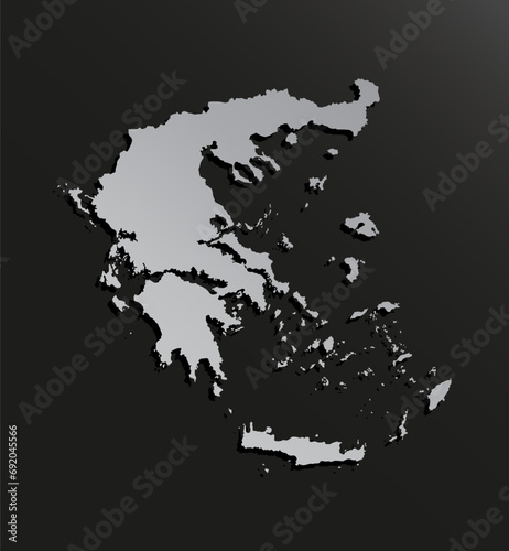Vector map Greece silver material  Europe country