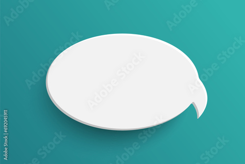 White ellipse speech bubble on green background