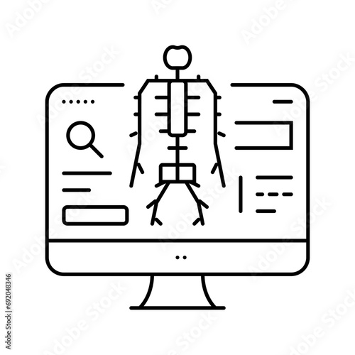 nervous system study neurologist line icon vector. nervous system study neurologist sign. isolated contour symbol black illustration