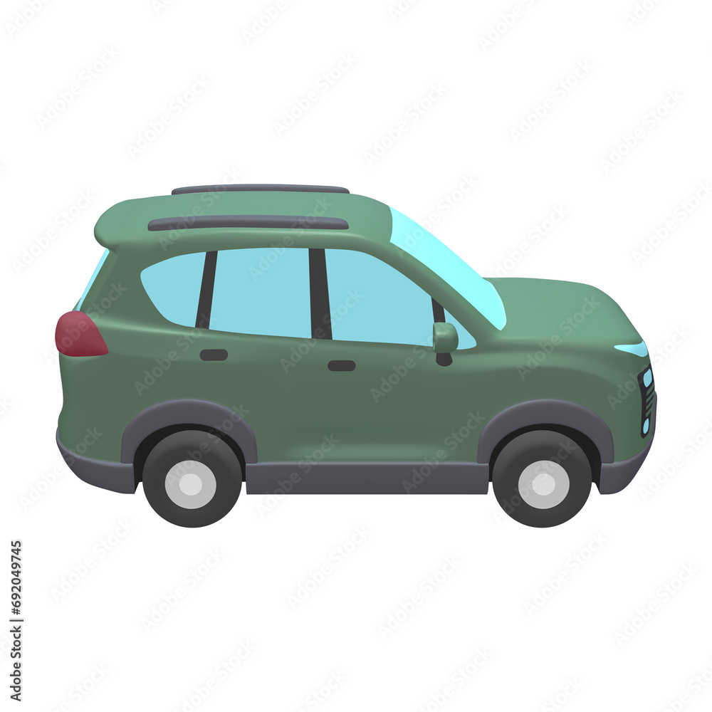 自動車のイラスト素材 デフォルメ SUV グリーン(1_d) 自動車のイラスト素材 デフォルメ SUV グリーン(1_d)