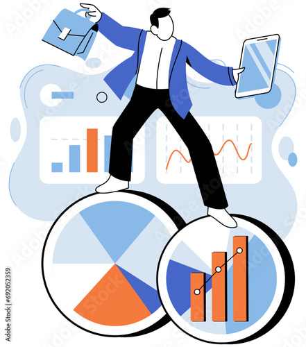Smart business vector illustration. Inspiration fuels journey towards efficient and innovative solutions Smart strategies are blueprints for constructing efficient business plans Challenge norms