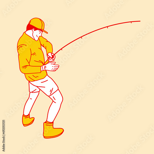 Simple illustration cartoon from men fishing 4