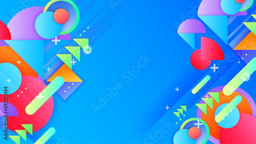 Fototapeta Naklejka Na Ścianę i Meble -  Colorful colourful vector gradient abstract background design with shapes. Vector abstract background texture design for bright poster and banner