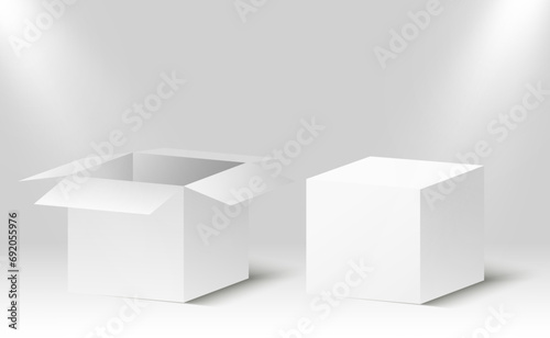 3D cardboard boxes for delivery Isometric paper containers 