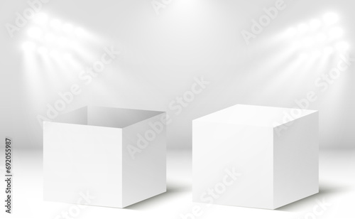 3D cardboard boxes for delivery Isometric paper containers
