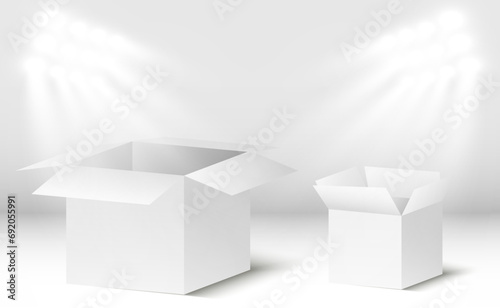 3D cardboard boxes for delivery Isometric paper containers
