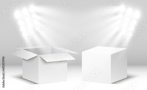 3D cardboard boxes for delivery Isometric paper containers
