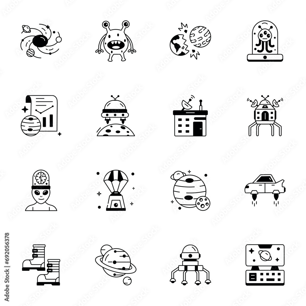 Space Technology Linear Style Icons
Space Technology Linear Style Icons