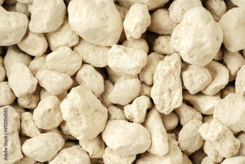 Close up of mineral cat litter for background photo
