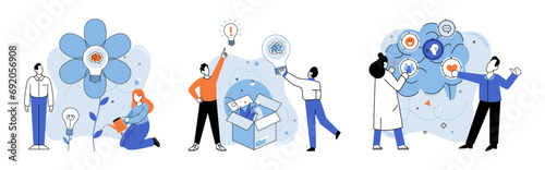 Innovative mindset vector illustration. Innovation is beacon guiding ships through storms creative brainstorming Personality is canvas on which innovative mindset paints its masterpiece
