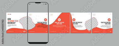Set of Linkedin Carousel Post, editable social media Instagram carousel post, modern and creative business carousel post template, eps 10
