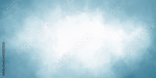 abstract watercolor or airbrush - blue paper background grunge texture. blue sky with white cloud. wall texture background. white and blue smoke texture. photo