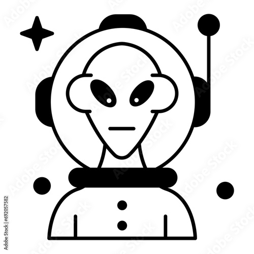 Check out this linear icon of aliens 