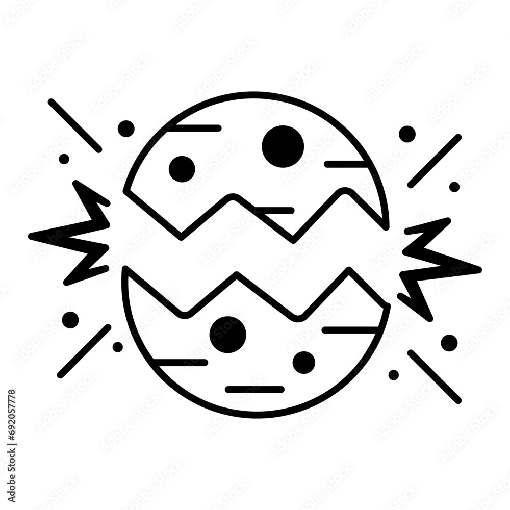 Trendy outline icon depicting planet system Trendy outline icon depicting planet system