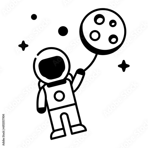 Check out this linear icon of aliens 