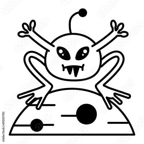 Check out this linear icon of aliens 