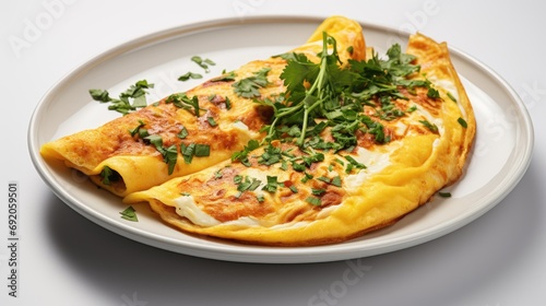 omelette. omelette with tomatoes and herbs. tomatoes with eggs