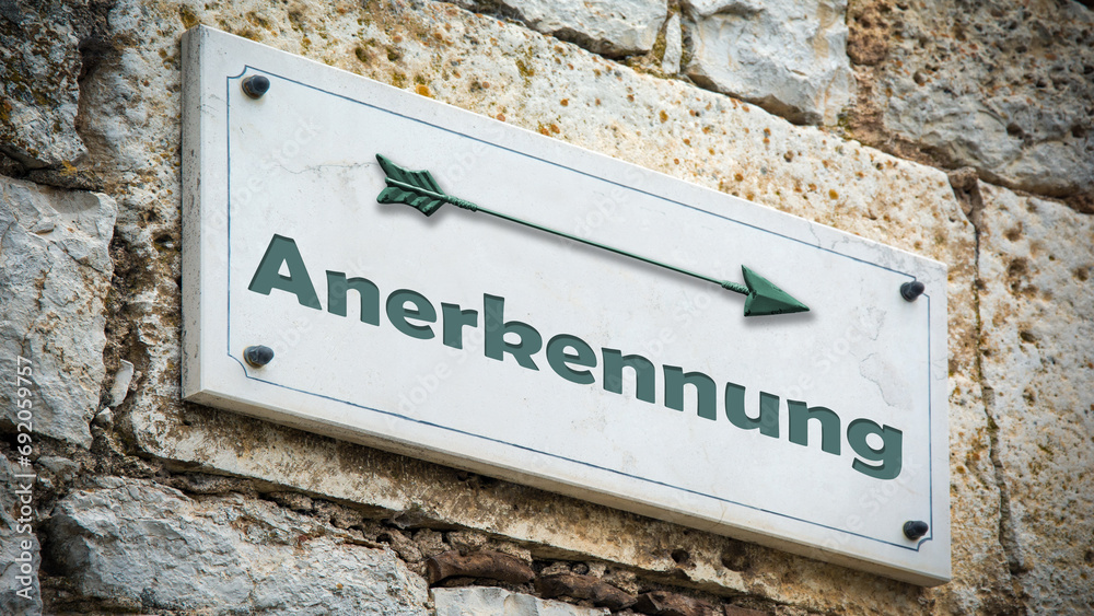 Fototapeta premium Signposts the direct way to the Acknowledgment
